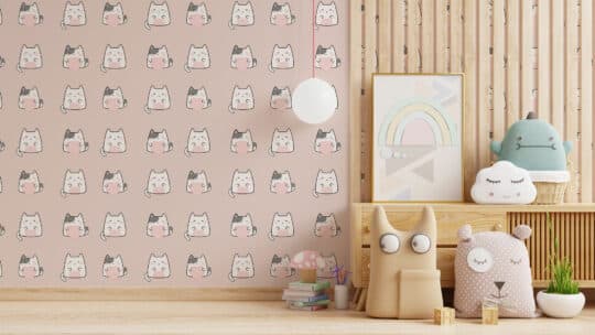 kawaii cat peel and stick wallpaper