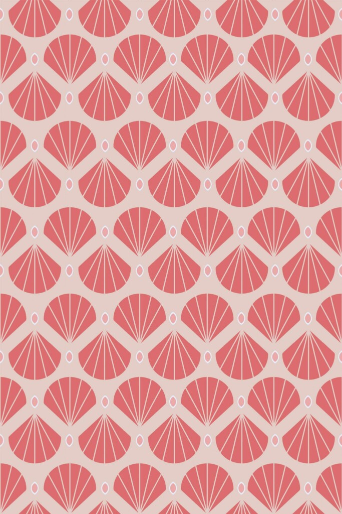 Pattern repeat of Pink shell removable wallpaper design