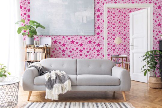 Starlit Barbie, perfect for living room walls - traditional wallpaper by Fancy Walls