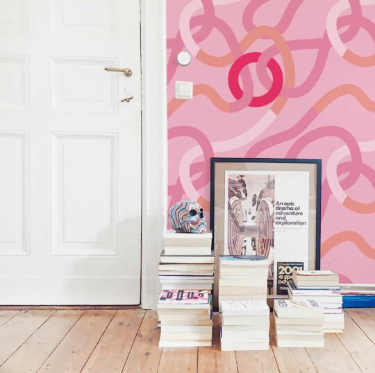 pink living room peel and stick removable wallpaper