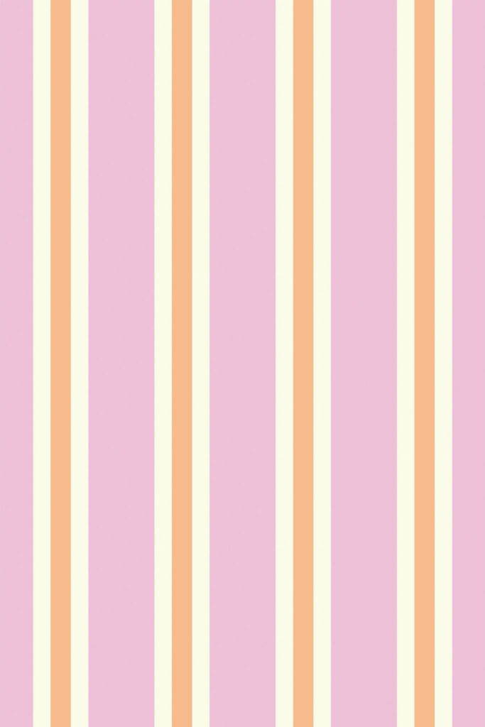 Pattern repeat of Pink Striped Beauty Salon removable wallpaper design