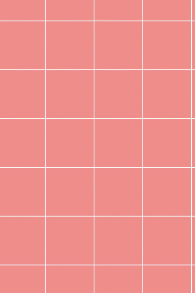 Pattern repeat of Pink tiles removable wallpaper design