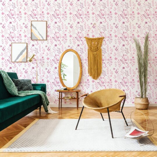 Pink accent wall
