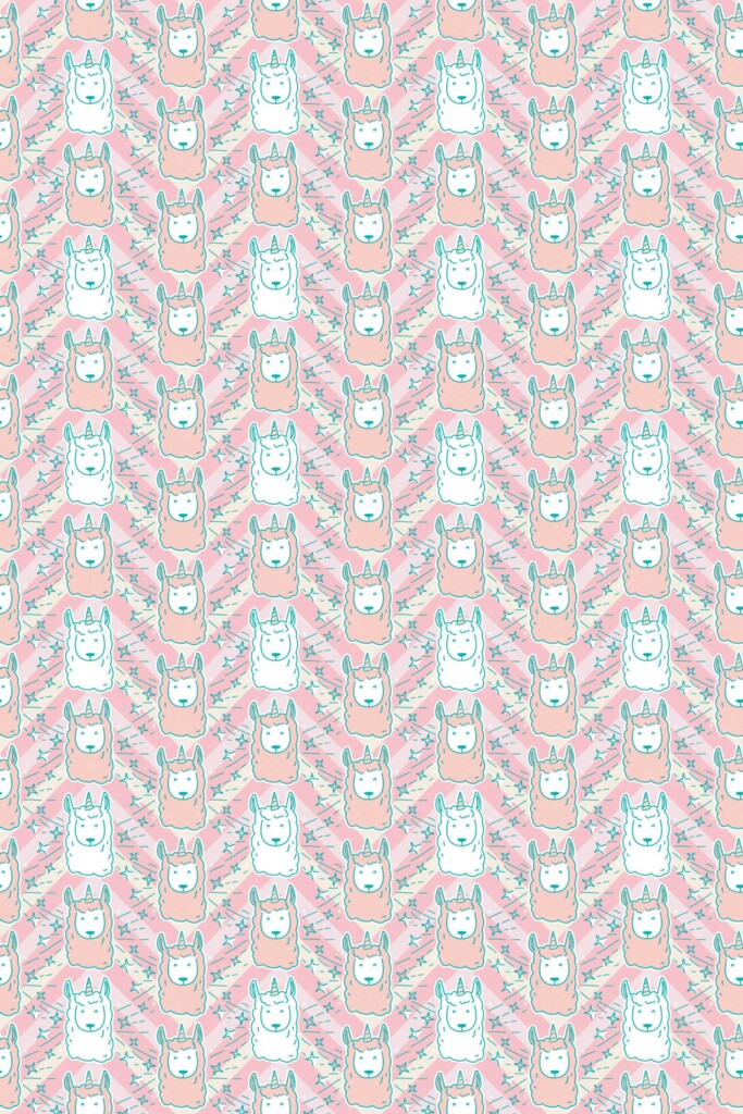 Fancy Walls Pink Unicorn wallpaper for Kids room walls in Cute Kawaii style traditional wallpaper.