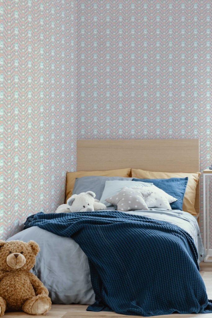 Fancy Walls Pink Unicorn wallpaper for Kids room walls in Cute Kawaii style removable wallpaper.