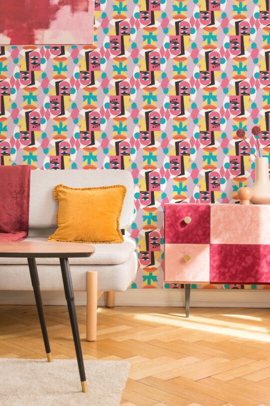 Rosy Cheeks Abstract - removable wallpaper from Fancy Walls