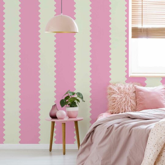 Hot Pink Stripes Fabric, Wallpaper and Home Decor