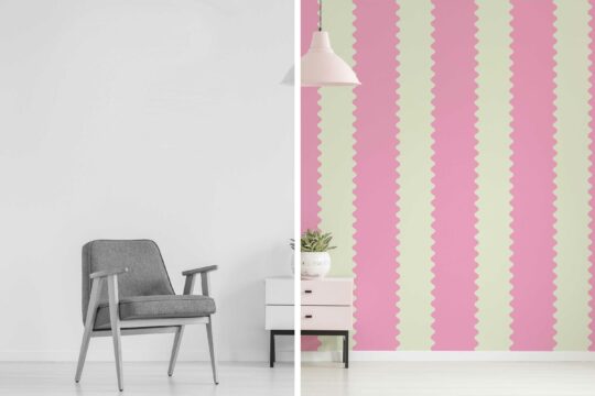 Wiggly Pink Waves by Fancy Walls
