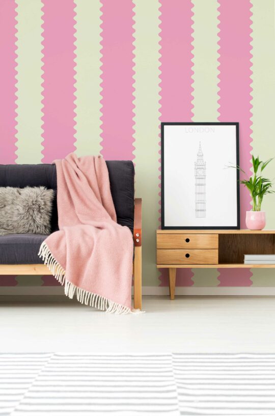 Dreamy Pink Wiggly Escape by Fancy Walls