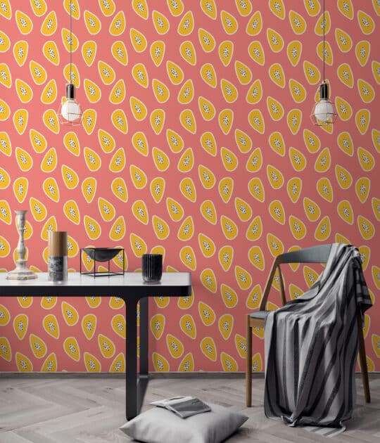 pink yellow and orange accent wall peel and stick removable wallpaper