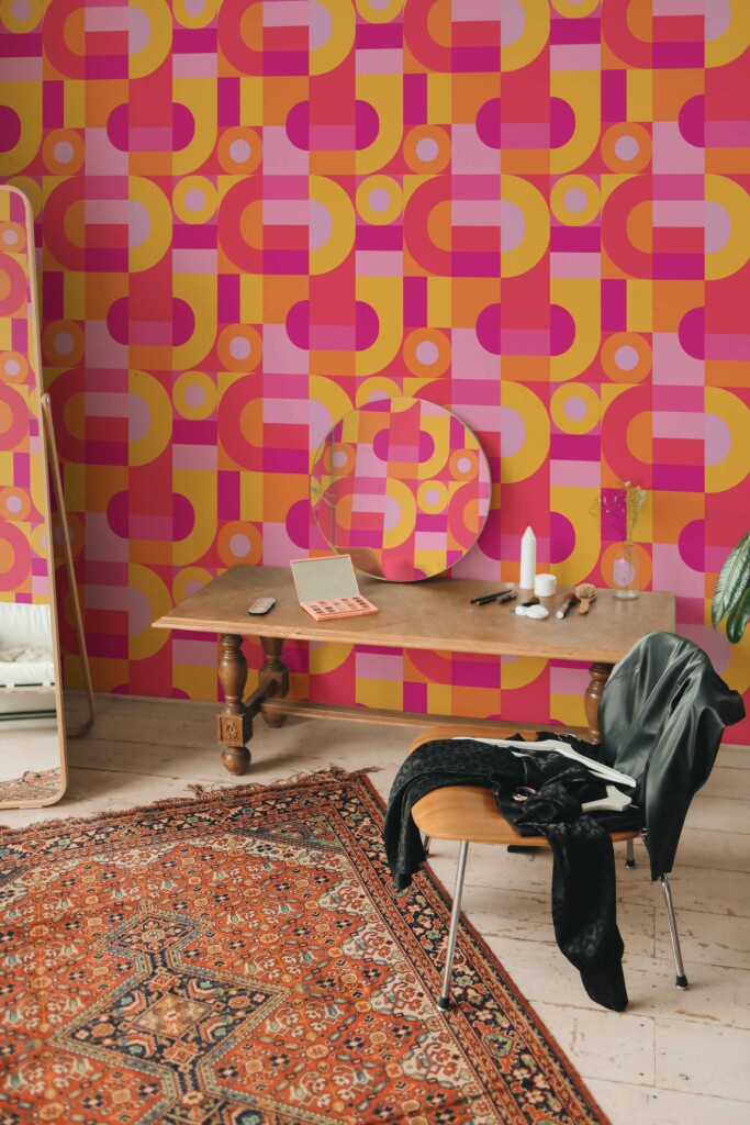 Vibrant circle square layout by Fancy Walls traditional wallpaper