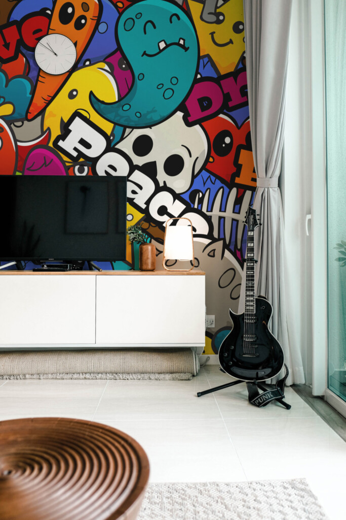 Fancy Walls colorful wall paper mural with game characters