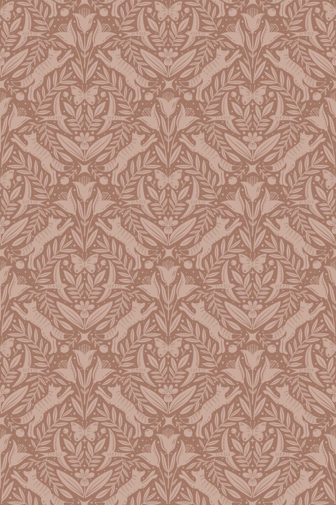 Fancy Walls Brown Damask unpasted wallpaper