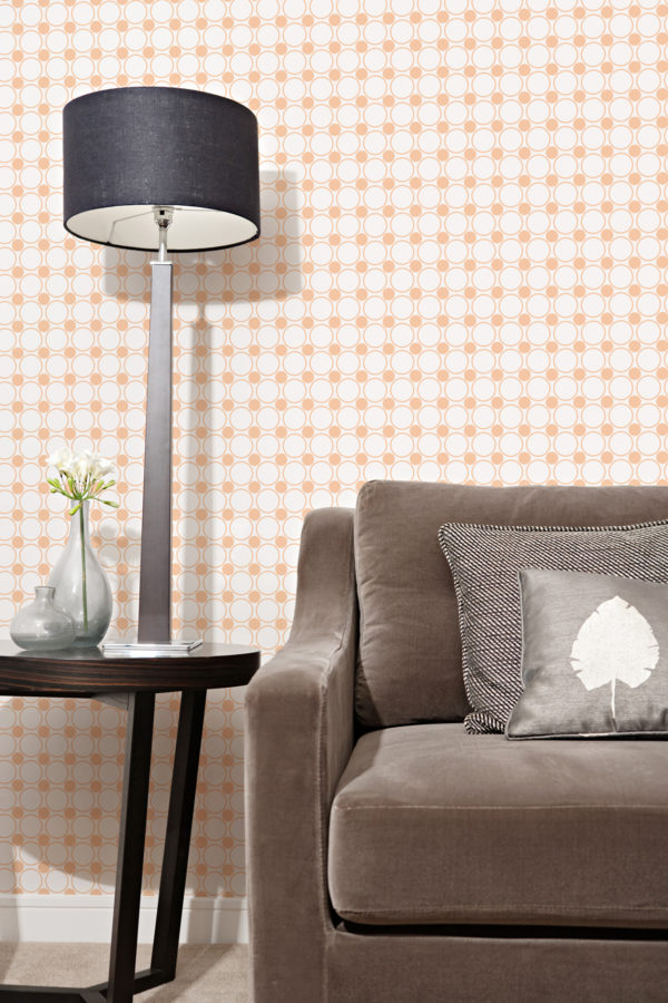 Retro geometric polka dot peel and stick wallpaper