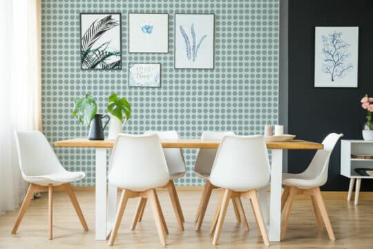 Green and gray brushstroke dots temporary wallpaper