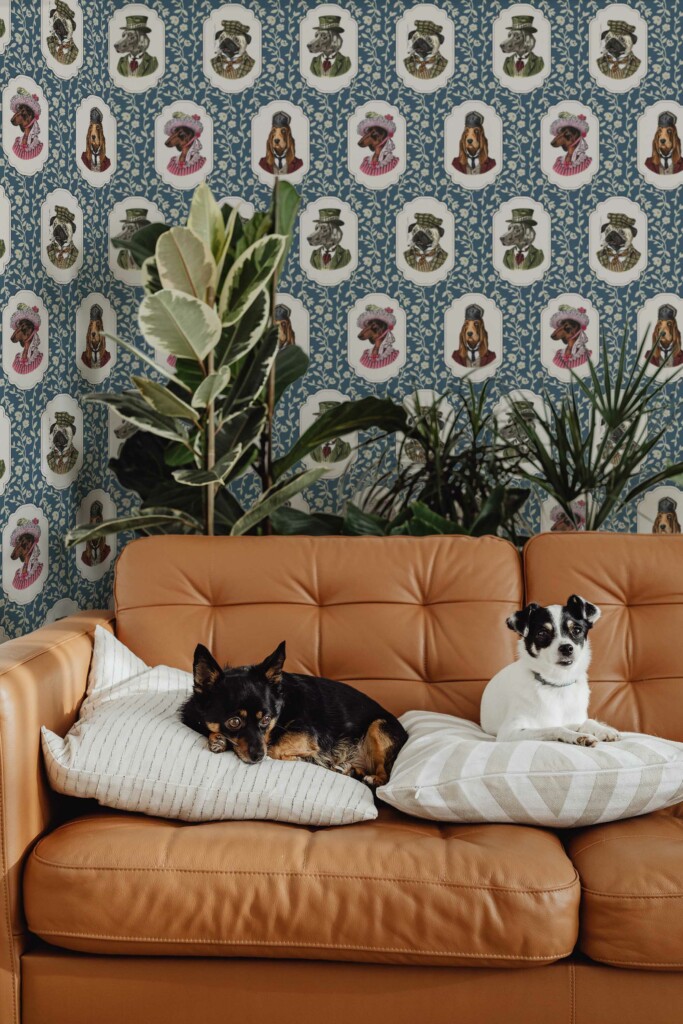 Fancy Walls peel and stick wallpaper with Pooch Elegance design