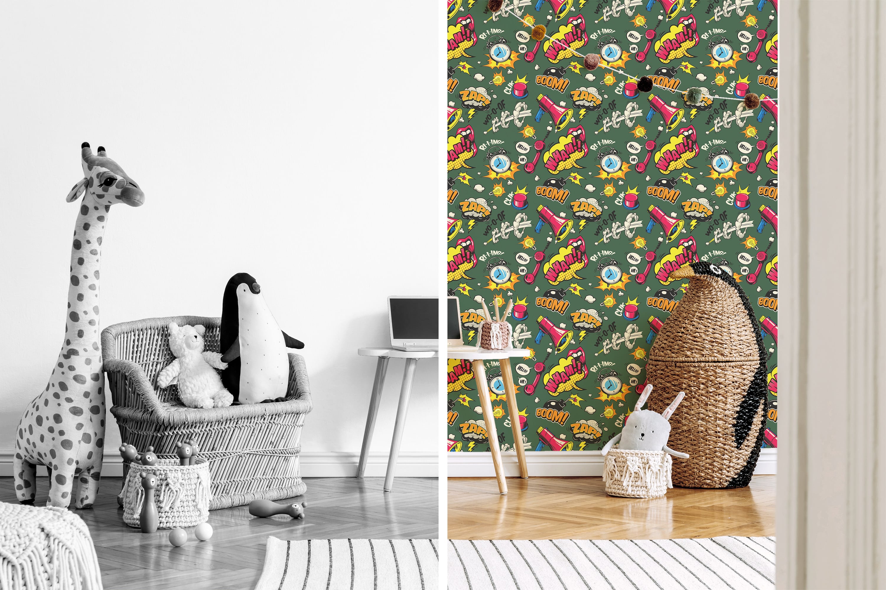 Pop art sticker wallpaper - Peel and Stick or Traditional
