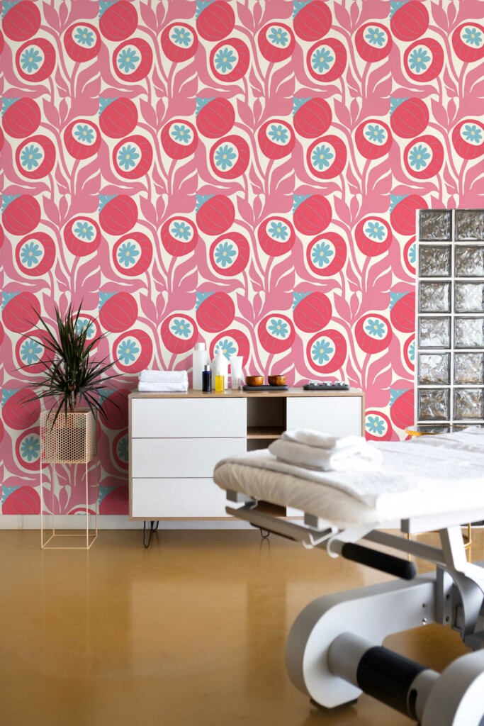 Rosy Poppy Charm Removable Wallpaper from Fancy Walls