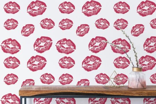 girly lips non-pasted wallpaper