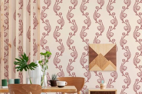 chinoiserie red traditional wallpaper