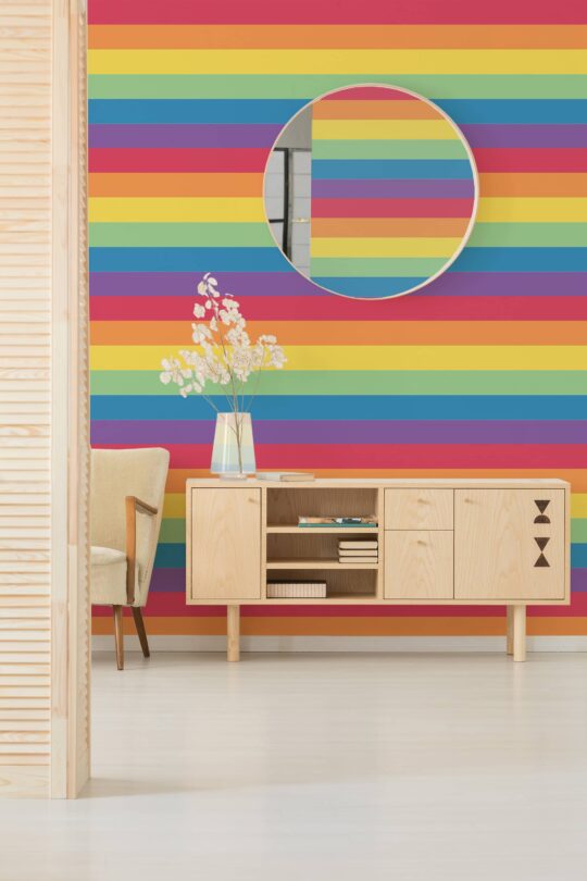 multicolor rainbow unpasted wallpaper