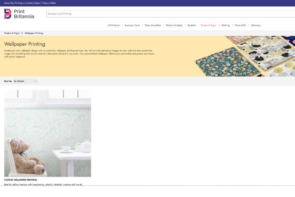 Print Britannia print on demand wallpaper service