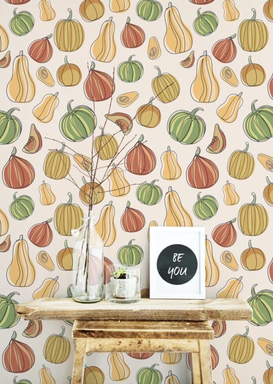 pumpkin peel and stick wallpaper