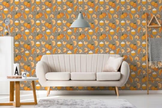 orange autumn unpasted wallpaper