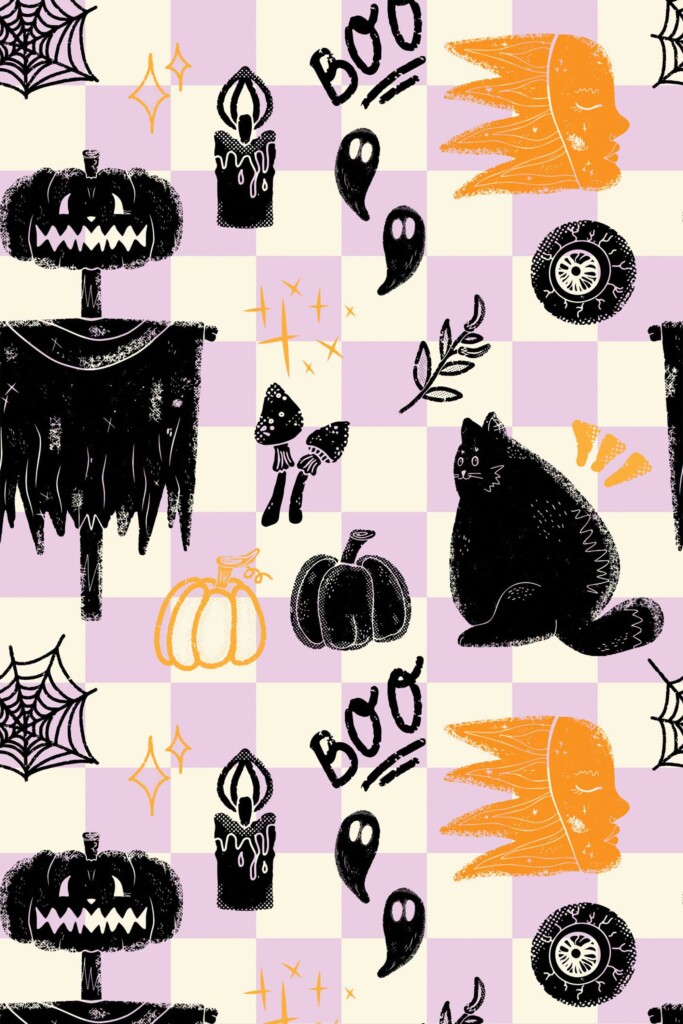 Fancy Walls Purple Halloween self-adhesive wallpaper