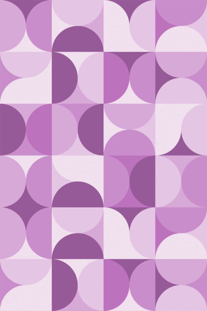 Pattern repeat of Purple midcentury removable wallpaper design