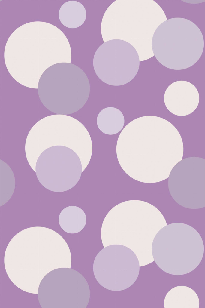 Pattern repeat of Purple polka dot removable wallpaper design