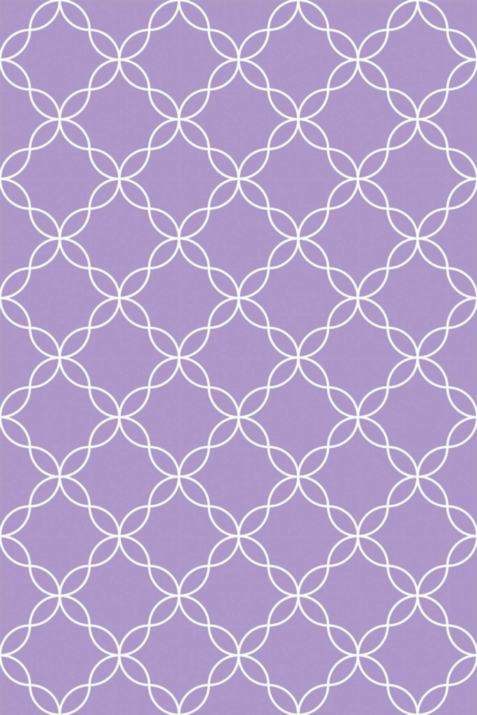 Pattern repeat of Purple Powder Room removable wallpaper design