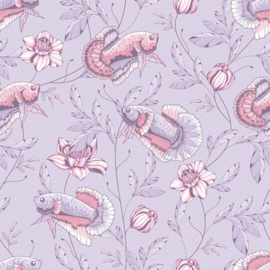 fish purple traditional wallpaper