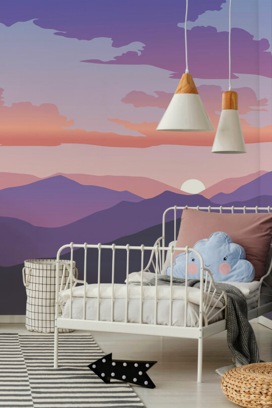 Fancy Walls murals for walls featuring Enigmatic Purple Sunset