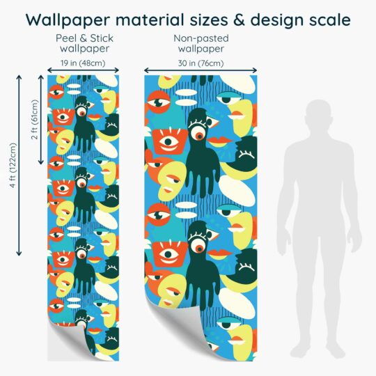 Fancy Walls' Puzzling Portraits in the Azure Dream - wallpaper for any room