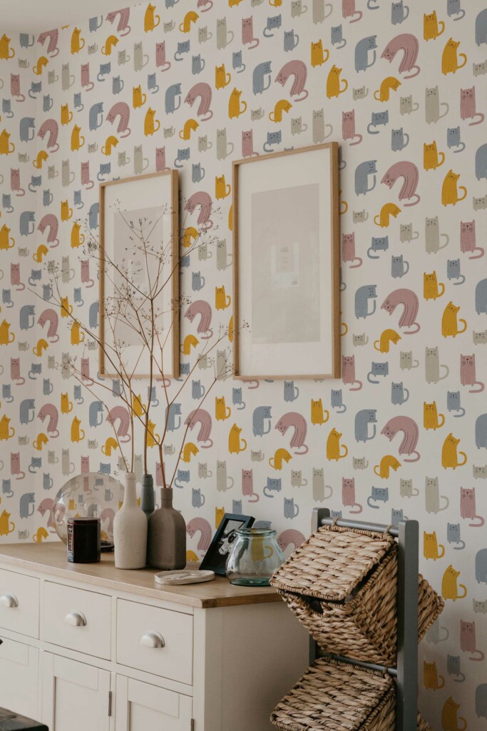 Unpasted Colorful Cat Wallpaper from Fancy Walls