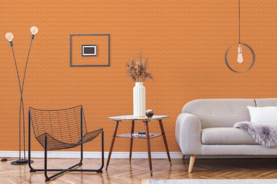 Terracotta Deco Delight wallpaper for living room by Fancy Walls