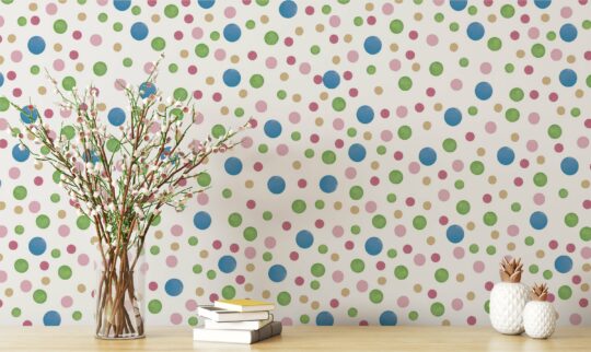 rainbow dots non-pasted wallpaper