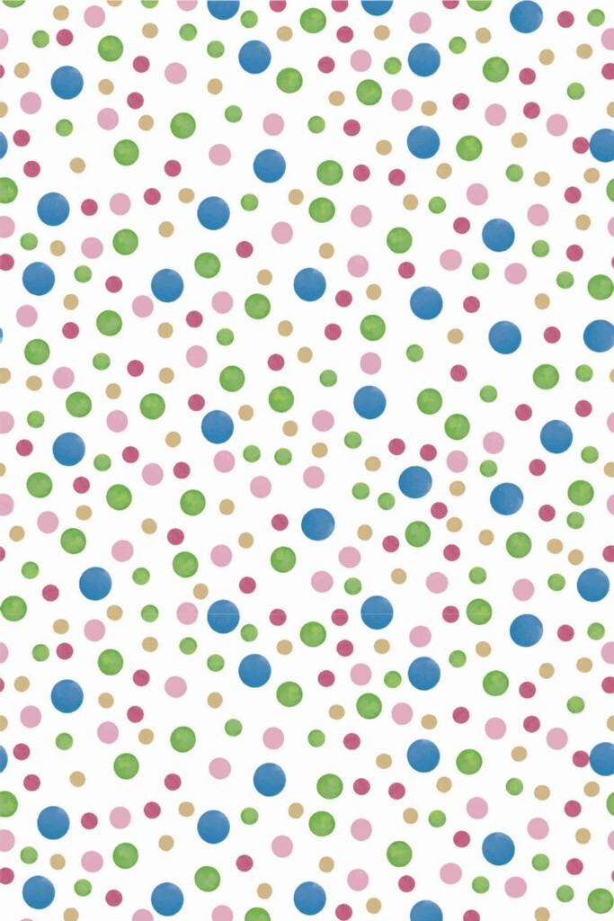 Pattern repeat of Rainbow dots removable wallpaper design