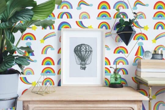 rainbow peel and stick wallpaper