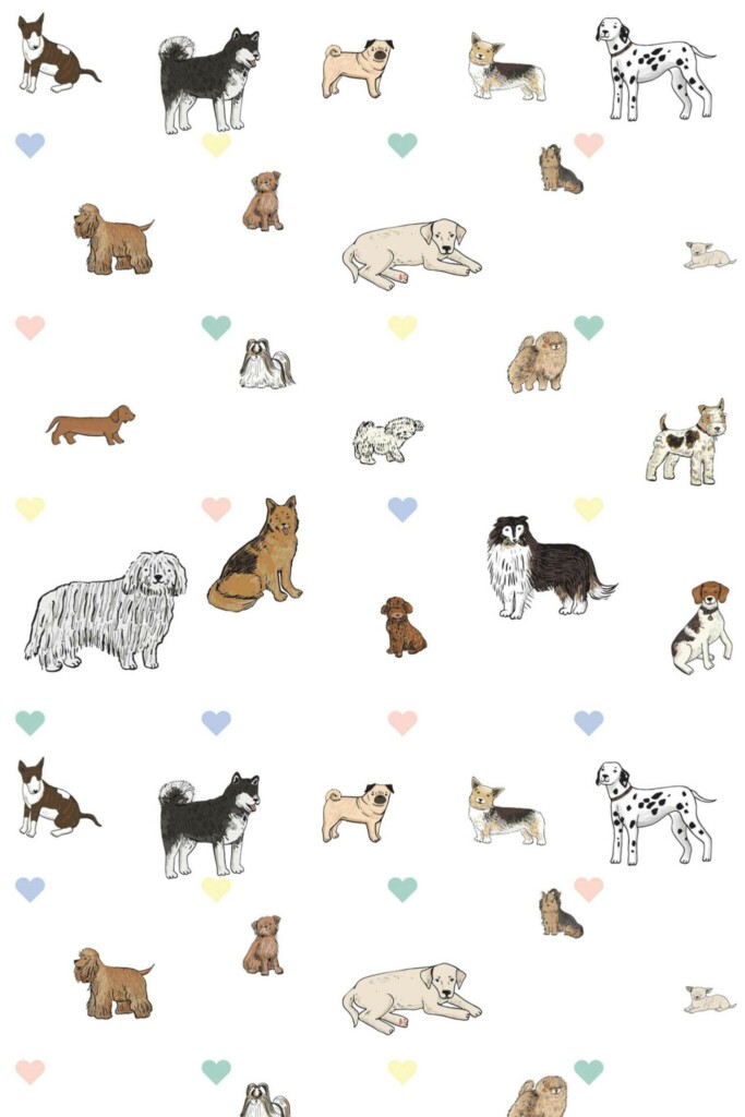 Puppy Love peel and stick wallpaper from Fancy Walls