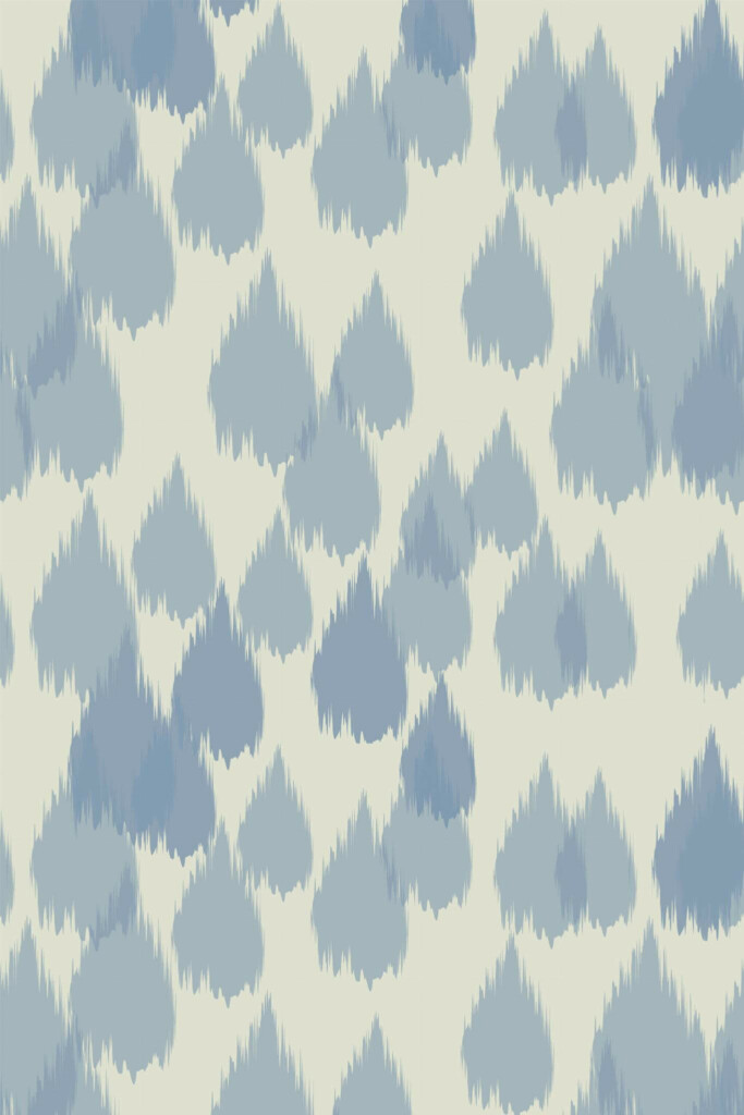 Pattern repeat of Raindrop ikat removable wallpaper design