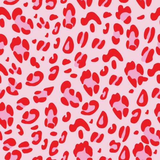 red and pink leopard pattern non-pasted wallpaper