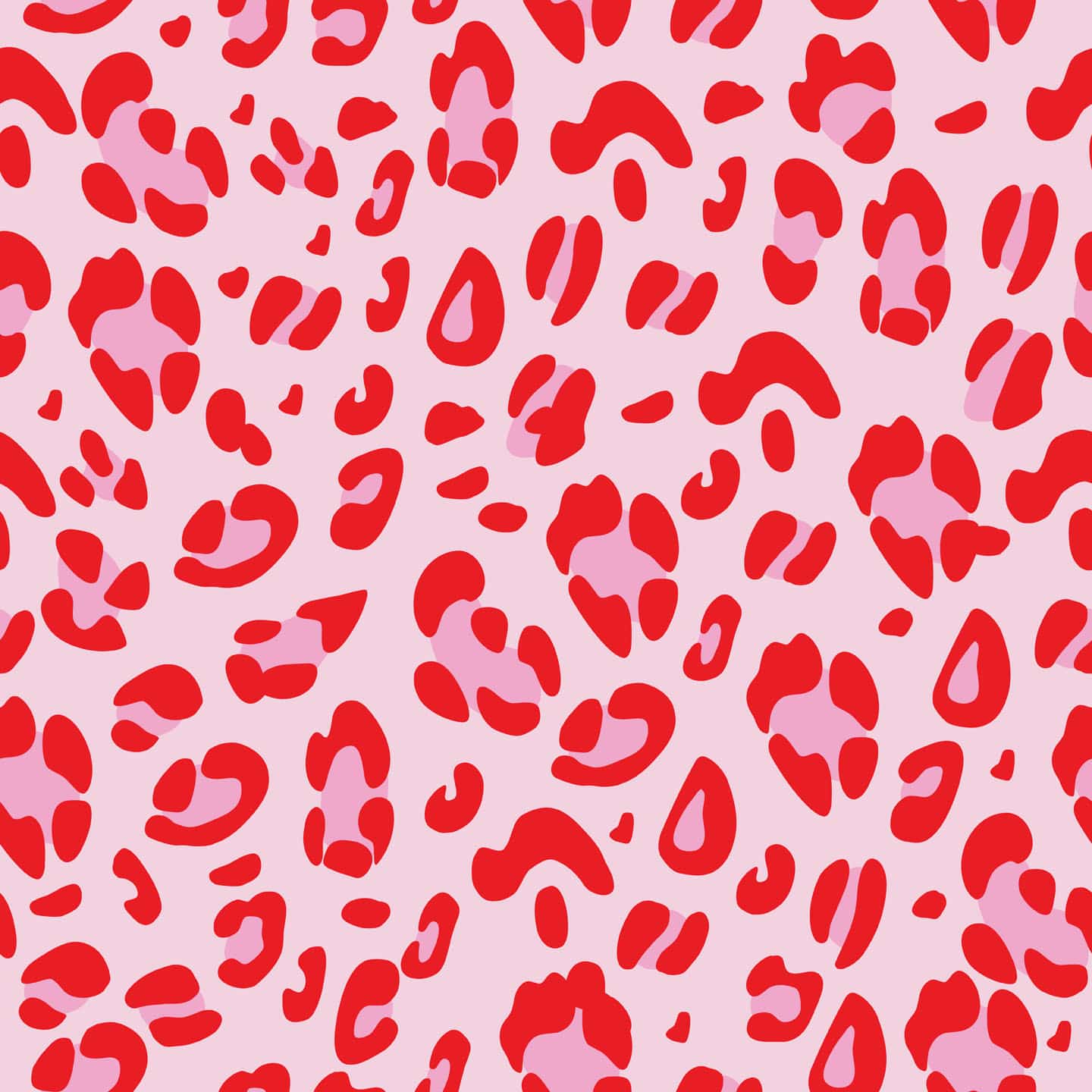 Red and pink leopard pattern wallpaper - Peel and Stick or Non-Pasted
