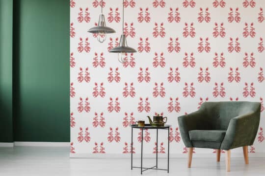 red and white living room peel and stick removable wallpaper