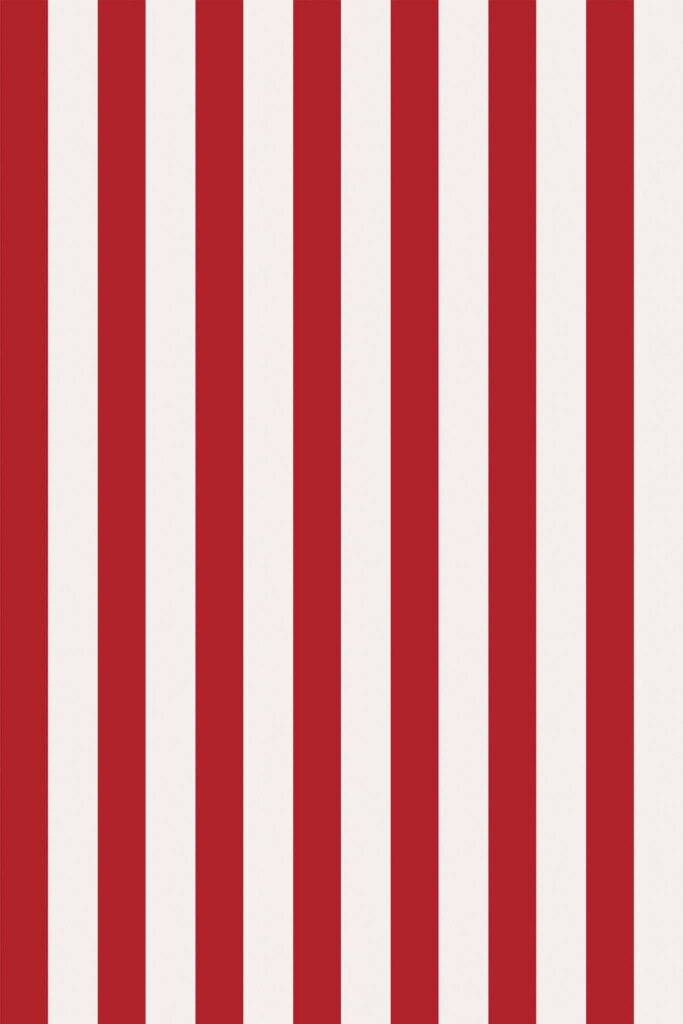Pattern repeat of Red and white striped removable wallpaper design
