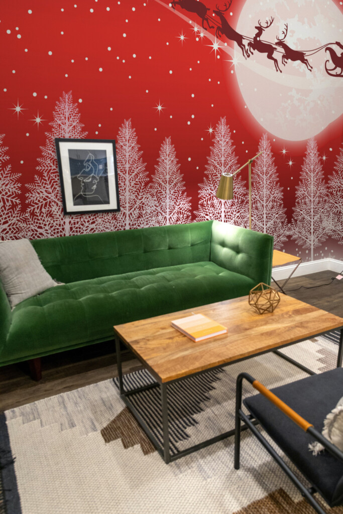 Fancy Walls Red Christmas peel and stick wall mural