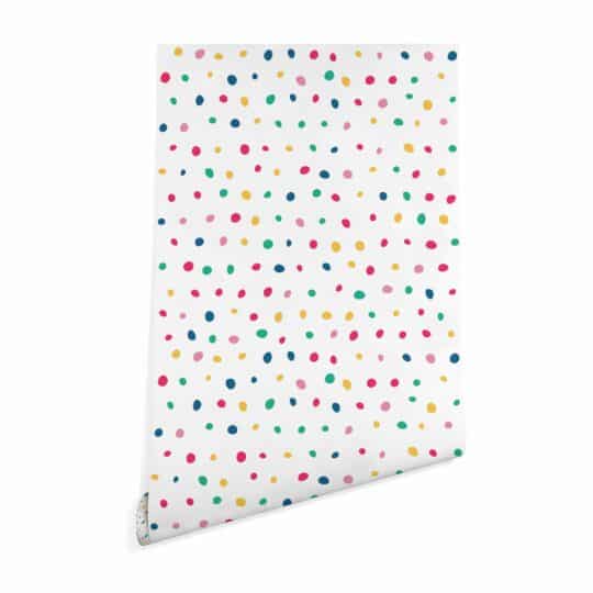 Colorful polka dot wallpaper peel and stick