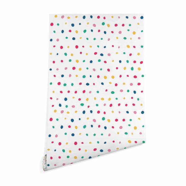 Colorful polka dot wallpaper peel and stick