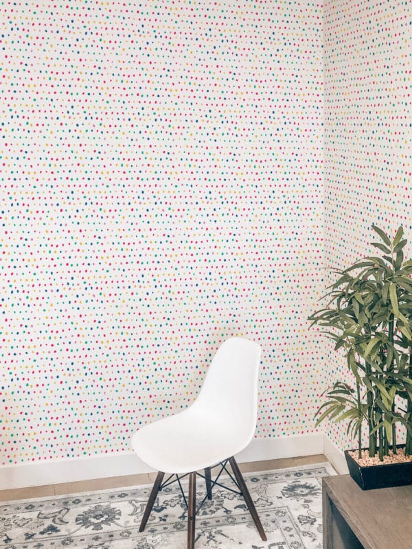Colorful polka dot stick on wallpaper